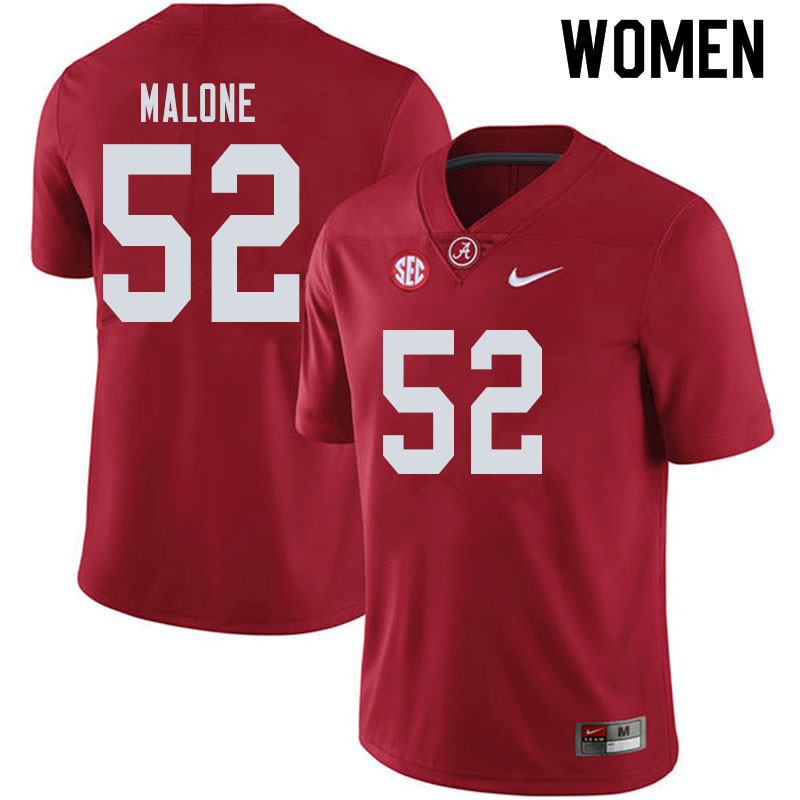 Women #52 Preston Malone Alabama Crimson Tide College Football Jerseys Sale-Crimson